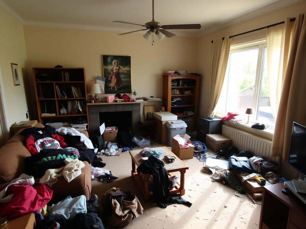 Living room before cleaning